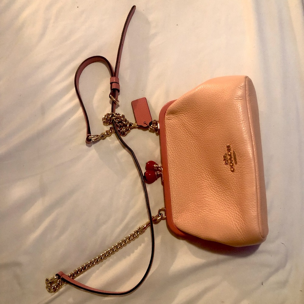 Coach kisslock strawberry crossbody